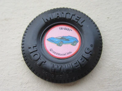 B73 Hot Wheels Redline Hong Kong 1969 Tri Baby Bouton Badge Plastique Origine - Photo 1/4