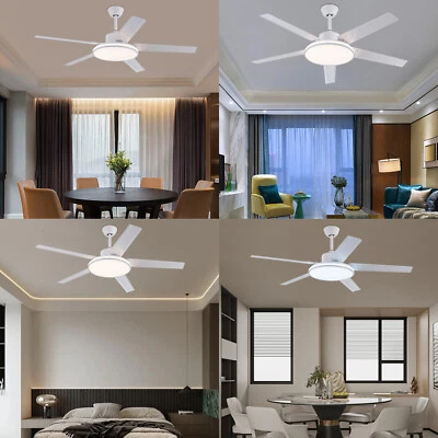 52in Modern Ceiling Fan Light Dimmable LED 3-Color Memory Function Fan w/ Remote - Image 1 of 4