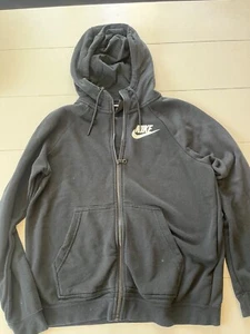 Nike Sweatshirt Damen mittelschwarz Hoodie Pullover mit Reißverschluss Swoosh Fitnessstudio sportlich - Bild 1 von 6