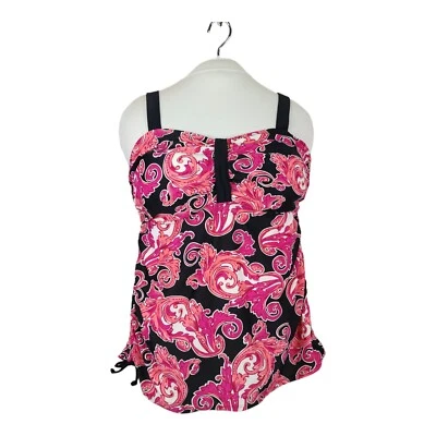 Sujetador Tankini Merona con Acanalados Talla Grande 24W Natación Correas Anchas Estampado Floral Copa Suave Foto 1 de 4