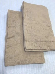 Peacock Alley 2 Swirl Matelasse Tan Egyptian Cotton King Size Pillow Shams - Picture 1 of 7