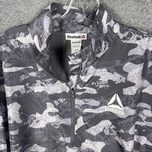 Reebok Jacket Mens L Windbreaker Camo Anorak Pullover Lined Streetwear Snakeskin - Picture 1 of 13