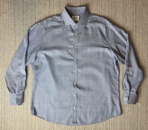 Charles Tyrwhitt Slim Fit Herren 17,5/34 Zoll blau kariert Knopfleiste Hemd Langarm - Bild 1 von 11