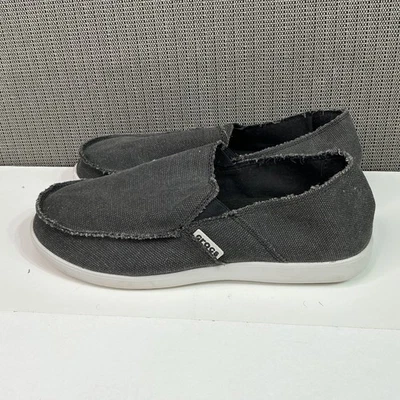Zapatos sin cordones de lona Crocs Santa Cruz para hombre gris borde deshilachado estilo informal M12 Foto 1 de 4