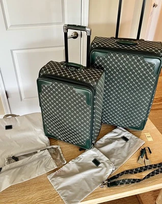 Vtg RALPH LAUREN 21" & 26” LOGO Luggage Set Green expandable  Inc  9 Accessories - Image 1 of 4