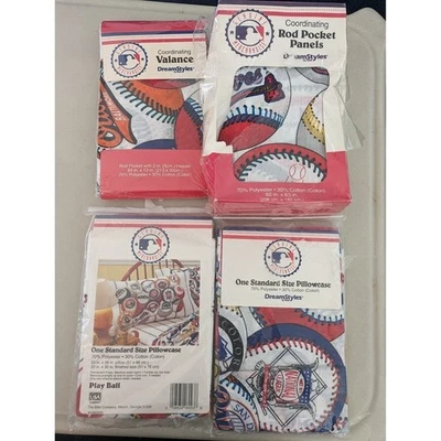 Fundas de almohada cenefa paneles de armario de caña de béisbol Dreamstyle cortinas de dormitorio para niños Foto 1 de 4