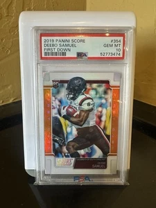 Deebo Samuel Score First Down Rc Gold 01/10 PSA 10 - Picture 1 of 2
