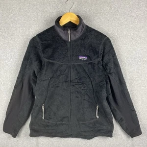 Patagonia R2 Fleece Jacket Womens M Black Deep Pile Vintage Made In USA Polartec - Picture 1 of 14