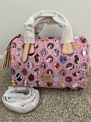 Cartera de barril Disney Parks Dooney & Bourke 2018 PINK DISNEY DOGS - NUEVA CON ETIQUETAS - ¡RARA! Foto 1 de 4