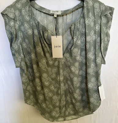 Blusa Joie Cuello Corbata Para Mujer Verde Iceberg y Porcelana Manga S Informal Foto 1 de 4