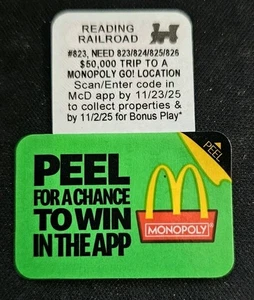 McDonald’s Monopoly 2025 uneingelöst Spielfigur #823 Lesebahn - Bild 1 von 1