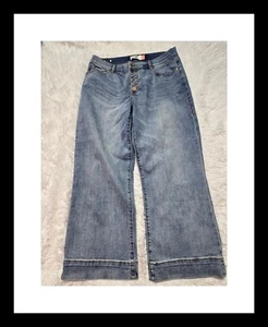 Cabi Palm Beach kurze Knopfleiste blaue Jeans Größe 12 34 x 26 - Bild 1 von 15