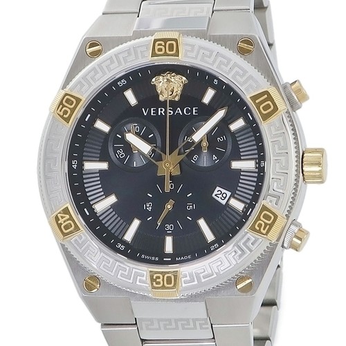 Orologio Uomo VERSACE Sporty Greca VESO01123 Rotondo Nero Crono Quarzo