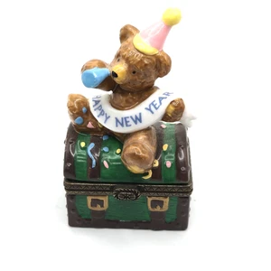 Vintage Januar Happy New Year aufklappbare Schmuckschatulle Midwest of Cannon Falls - Bild 1 von 4