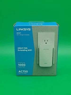 Linksys AC750 Boost Dual Band Wifi Gigabit Range Extender RE6300 White - Image 1 of 4