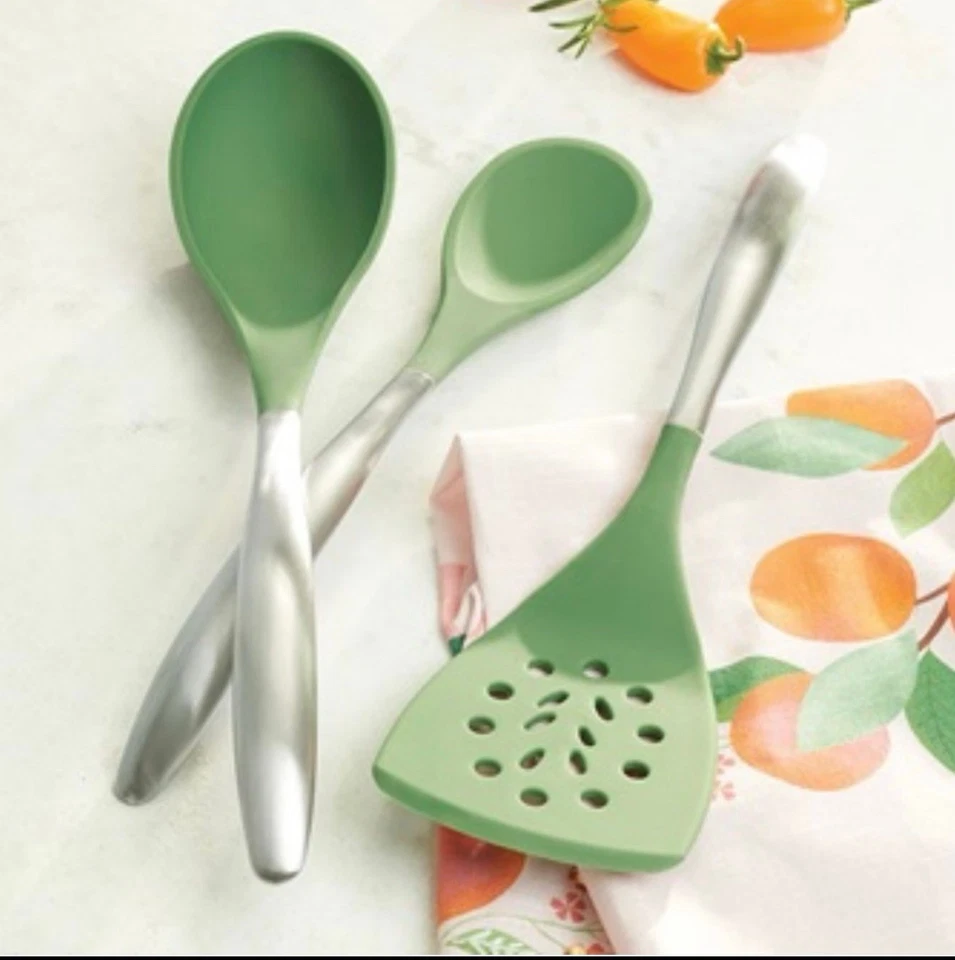Princess House Culinario Series Tools Green Spoon, Turner, Stirring Spoon Set - Image 1 of 1
