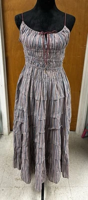 Free People Going Steady Midi Sundress Women’s Size Medium Smocked Ruffled - Image 1 of 4