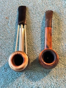 2 Tobacco Pipes Black Jima LEYV France & Wooden Hilson Fantasy Block 91 Vintage - Picture 1 of 13