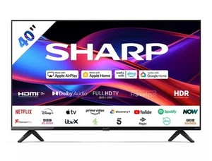 SHARP SMART LED TV 40 INCH ROKU FREEVIEW PLAY FULL HD NETFLIX ITVX DISNEY APPLE - Picture 1 of 6