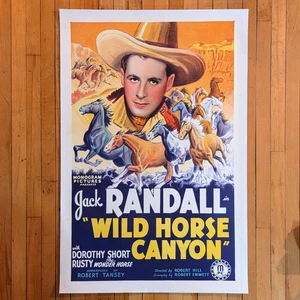 Wild Horse Canyon (1938) Original 1-SH Movie Poster 27x41" Jack Randall On Linen - Picture 1 of 7