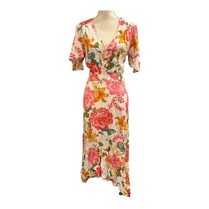Abel The Label High Low Maxi Dress Womens S Smocked Waist Osaka Garden Party - Picture 1 of 12