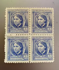 Scott # 862 - Louisa May Alcott - Block Of 4 - MNH - 1940 - Picture 1 of 2