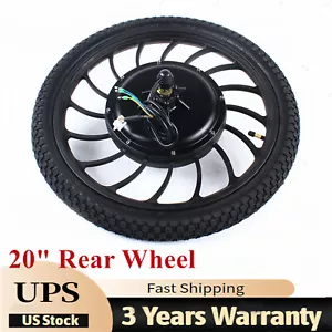 20" E-Bike Rear Wheel Motor,Electric Bicycle Conversion Kit +7-speed Freewheel - Picture 1 of 8