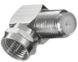 F-Stecker - F-Buchse Winkel 90° Kupplung TV Antennen SAT Kabel Adapter Verbinder - Bild 1 von 3
