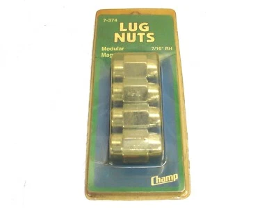 NOS! (4) CHAMP CHROME MODULAR MAG LUG NUTS, 7/16" RH, No. 7-374 - Image 1 of 3