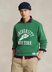 Polo Ralph Lauren Men's SZ M Fleece PWing Green Sweatshirt New York University - Picture 1 of 4