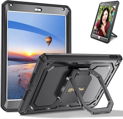Case for iPad 6th Gen/5th Gen 360° Rotating Grip Stand Fully-Body Rugged Cover - Image 1 of 4
