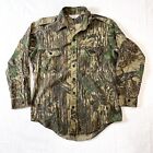 80s Sports Afield Realtree LS Button Up Shirt Slim L Vintage Camo USA Hunting