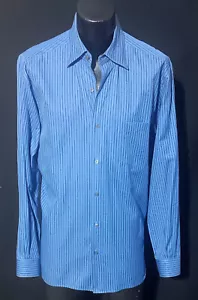 Ermenegildo Zegna Striped Casual Shirt Current Label L 16.5-36/37 Made in Italy - Picture 1 of 5