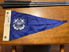 Vintage 1960s USCG U.S. COAST GUARD AUXILLIARY Pennant Flag ~ 23" x 11" ~ EUC