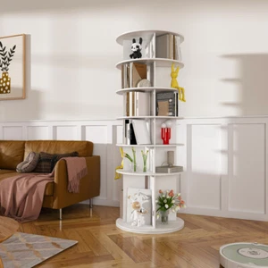7-Tier Spinning Shoe Rack 360° Rotating Shoe Rack Tower For 28 Pairs of Shoes - Picture 1 of 60