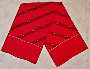 SCARF VINTAGE AUTHENTIC MARJA KURKI AGRICULTURE ART  TRACTORS RED SILK LONG MEN - Picture 1 of 3