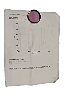 Optical Filter. OIII Nebular, 503BP12. 48mm camera ring. 7.5mm thick Astronomy - Image 1 of 4