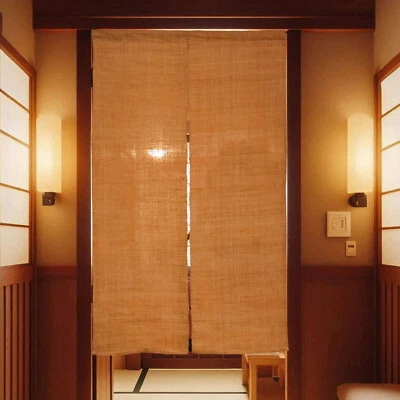 Orange あさ (Japanese Hemp Ramie) Door Curtain, Tie-Dye Shibori Noren Curtain - Image 1 of 3