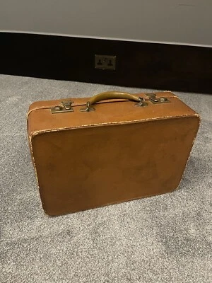 Vintage 1960s Antler Brown Faux Leather Suitcase Luggage Bag  Small - Image 1 of 4