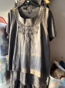Women’s Size 12 Top Taupe Coloured, Faux Leather Front Knitted Back, Bnwt, Next - Picture 1 of 6