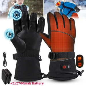Heated Gloves Motorcycle with Rechargeable Battery 2x2700Mah Liners Glove Winter - Picture 1 of 16