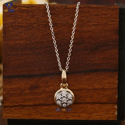 0.07 TDW Round Lab Grown Diamond Sparkly Pendant 18k Yellow Gold - Image 1 of 4