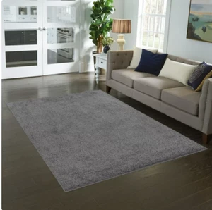 AREA RUGS Solid Color Shag Indoor Black/Gray/Ivory Multiple Sizes and Runners - Picture 1 of 18