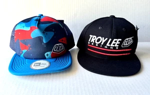 LOTS 2 Troy Lee Designs Snapback Hat - Blue / Black NEW WITH TAGS - Picture 1 of 7