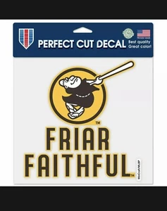 SAN DIEGO PADRES FRIAR FAITHFUL. 8x8" COLOR DIE CUT DECAL NEW MLB - Picture 1 of 1