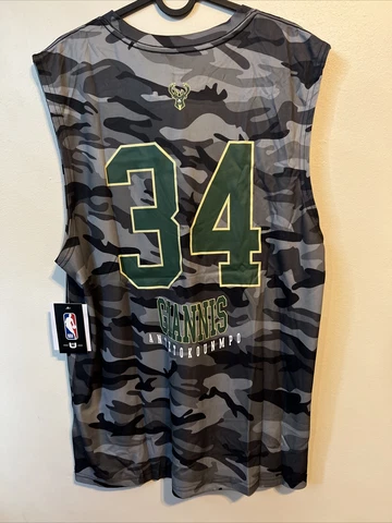 Giannis Antetokounmpo #34 Milwaukee Bucks Jersey Tank Top NBPA NWT Rare MVP L !! Cover