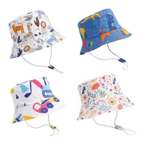 Baby Sun Hat Cartoon Bucket Cap | Kids Panama UV Protection Hat for Boys Girls - Picture 1 of 8