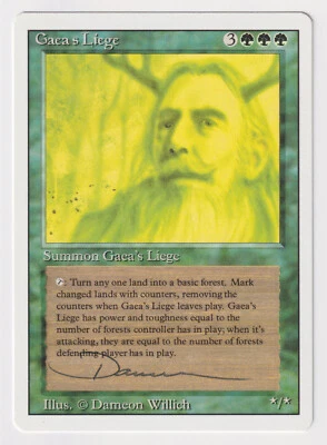 Signed Gaea's Liege Proof LP Revised Artist Dameon Willich 1994 MTG Magic AP! - Image 1 of 2