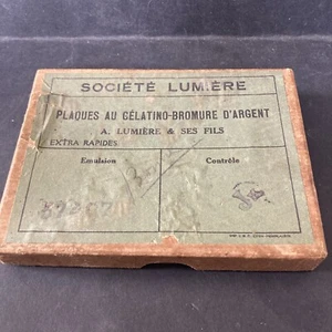 Boite Société lumière 7 plaque au gelatino-Bromure d'argent Verre Vintage - Imagen 1 de 4