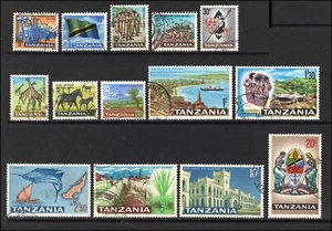 M26636 Tanzania 1965 Juego de 14 usados finos a buenos Sg 128/141 Cat£32 - Imagen 1 de 1
